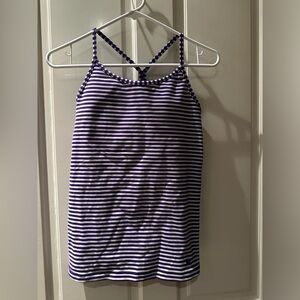 Women’s Nike Purple and White Striped Athletic Top
